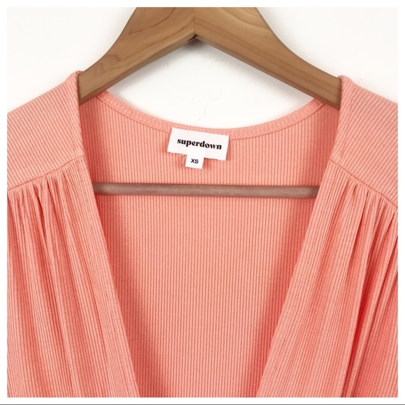 NWT Superdown Kaia Wrap Dress in Peach Size XS - Picture 8 of 11